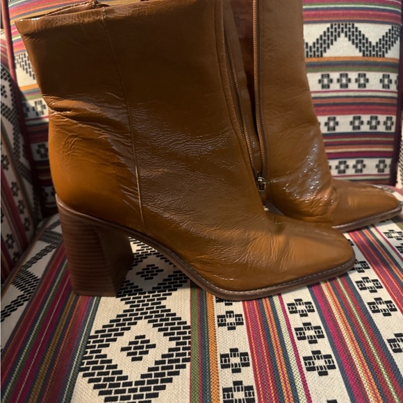 Vince Camuto Eshera Tawny Square Toe Caramel Leather Boots 9.5 M - Picture 11 of 11
